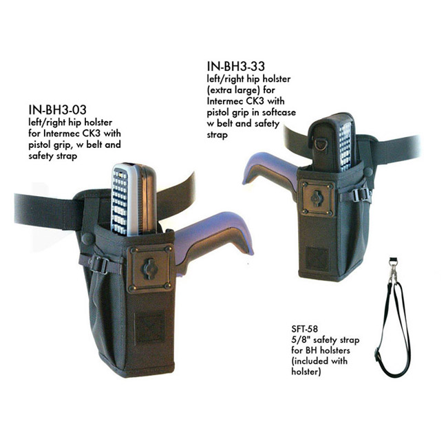 Left/right hip holster for Intermec CK3 with scan handle