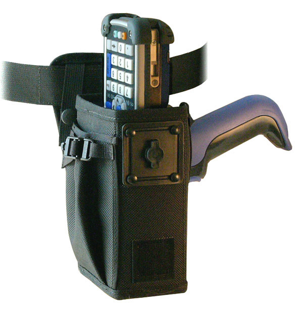 Left/right hip holster for Intermec CK60 with scan handle, belt, safety strap