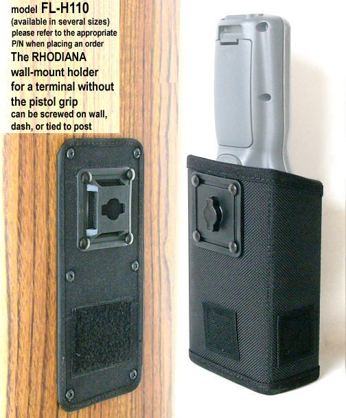 Wall-mount holster, attach to dashboard, wall or tie to post, for Intermec CK30