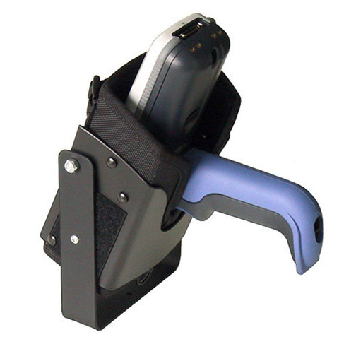 Vehicle top mounted bracketed holster for Intermec CK30 terminal