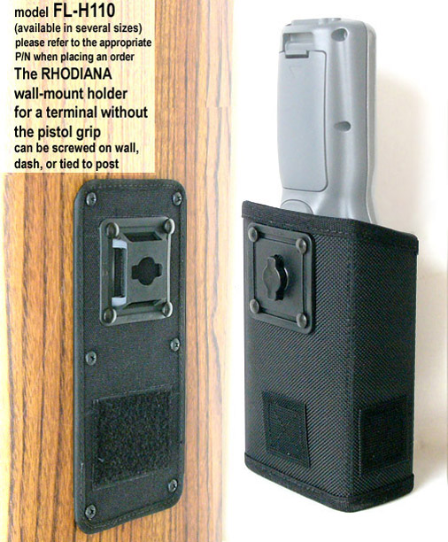 wall-mount holster, attach to dashboard, wall or tie to post, Zebra-Motorola PDT8100 